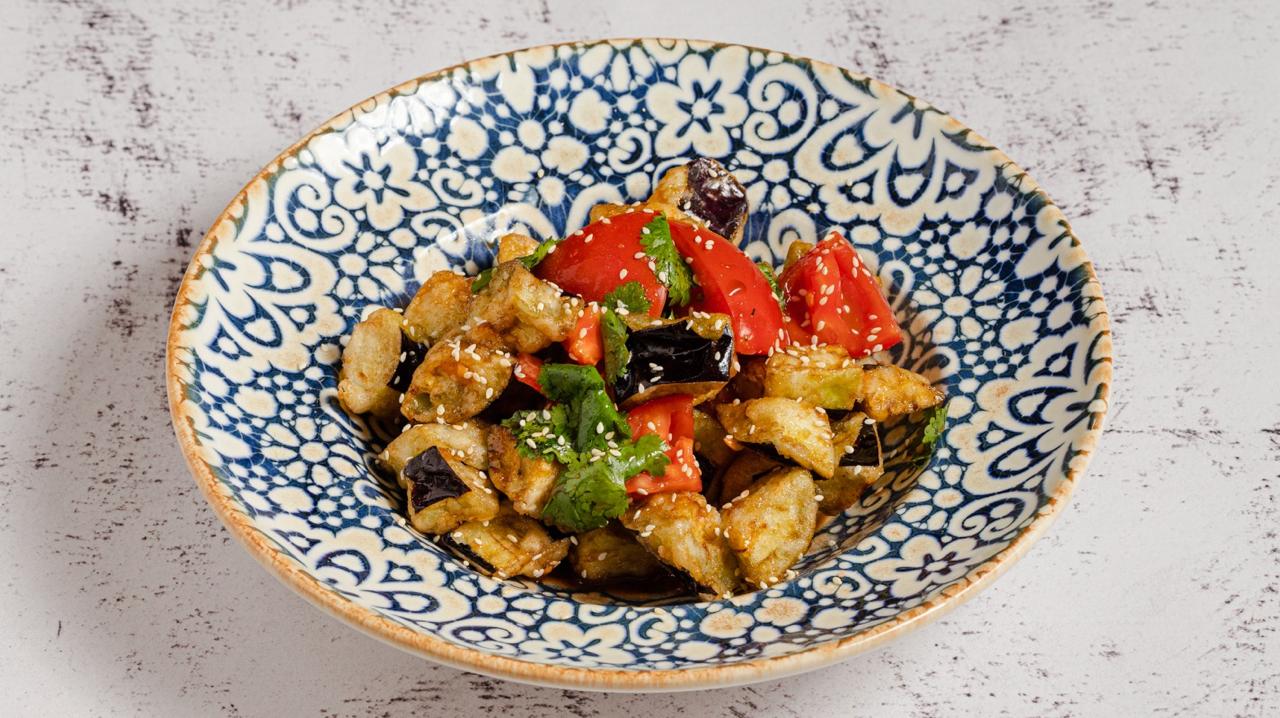 Smashed Eggplant Salad